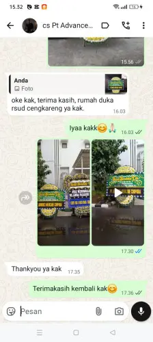 Testimonial Papan Bunga Pernikahan sukaseneng