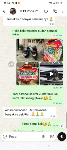 Testimonial Papan Bunga sukaseneng